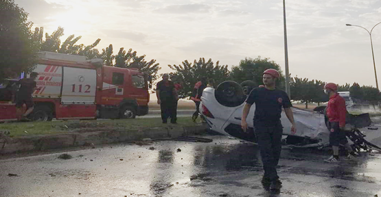 Urfa'da Otomobil Takla Attı