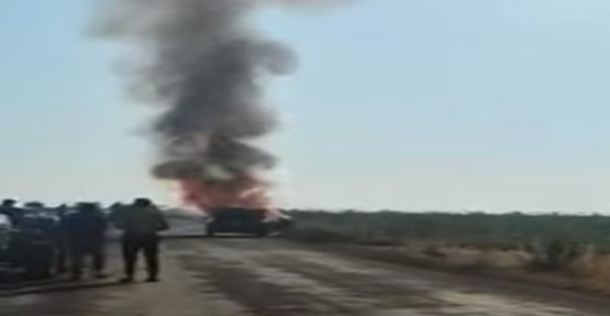 Şanlıurfa'da otomobil alev alev yandı