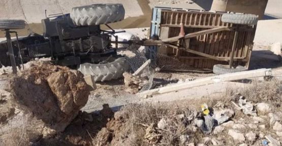 Sanıiurfa’da  traktör sulama kanalına devrildi