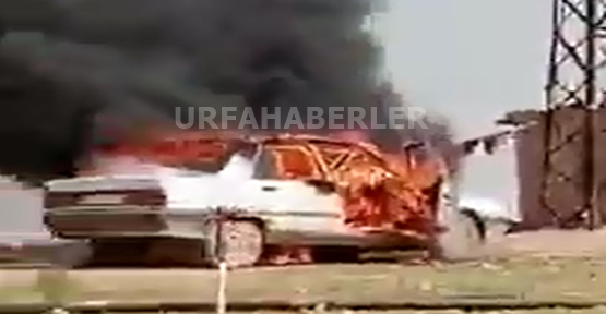 Harran’da otomobil yandı, otomobilde bulunan kız ağır yaralandı